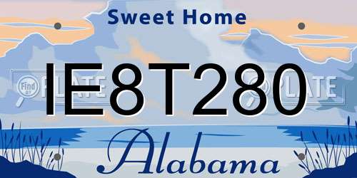 IE8T280 Alabama License Plate
