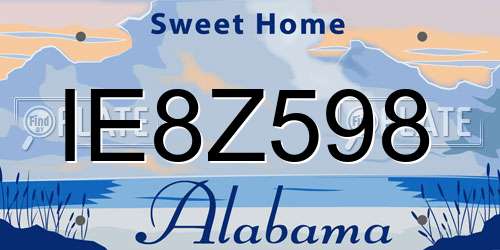 IE8Z598 Alabama License Plate