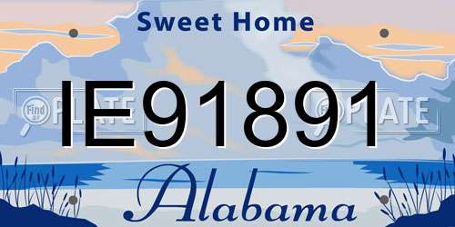 IE91891 Alabama License Plate