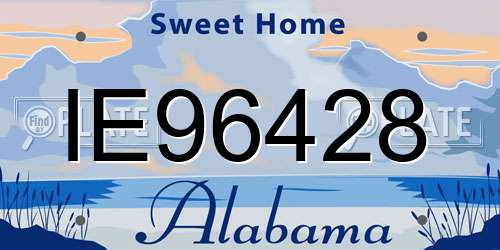 IE96428 Alabama License Plate