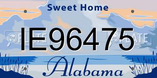 IE96475 Alabama License Plate