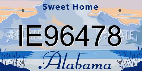 IE96478 Alabama License Plate