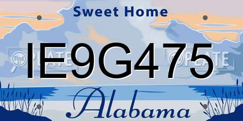 IE9G475 Alabama License Plate
