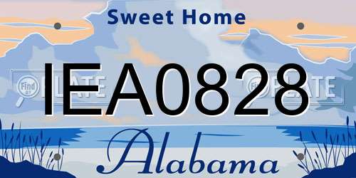 IEA0828 Alabama License Plate