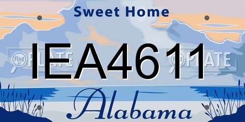 IEA4611 Alabama License Plate