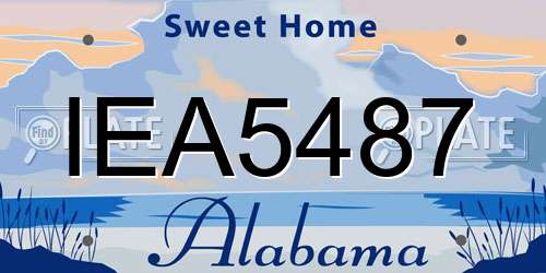 IEA5487 Alabama License Plate