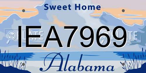IEA7969 Alabama License Plate