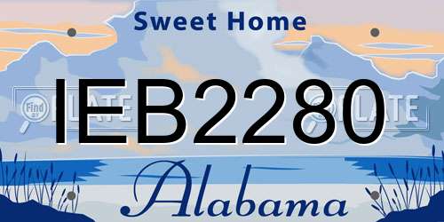 IEB2280 Alabama License Plate