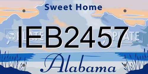 IEB2457 Alabama License Plate