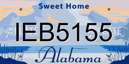 IEB5155 Alabama License Plate