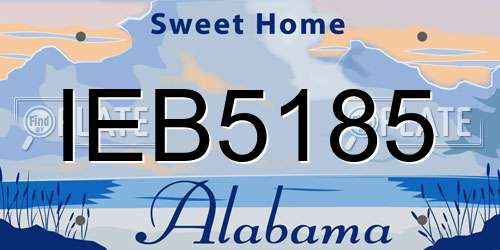 IEB5185 Alabama License Plate