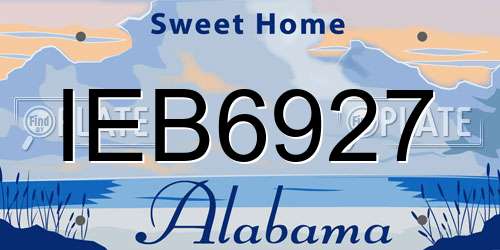 IEB6927 Alabama License Plate