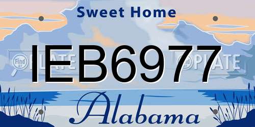 IEB6977 Alabama License Plate
