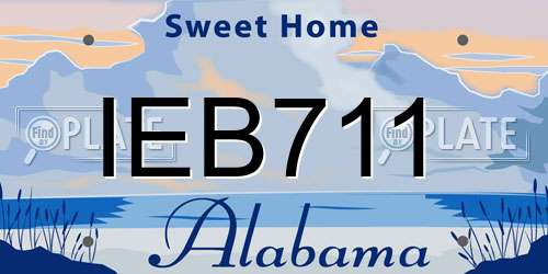 IEB711 Alabama License Plate