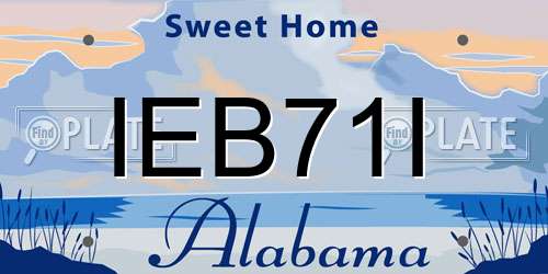 IEB71I Alabama License Plate