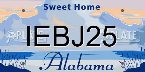 IEBJ25 Alabama License Plate