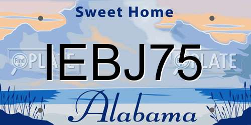 IEBJ75 Alabama License Plate