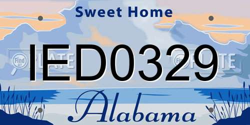 IED0329 Alabama License Plate