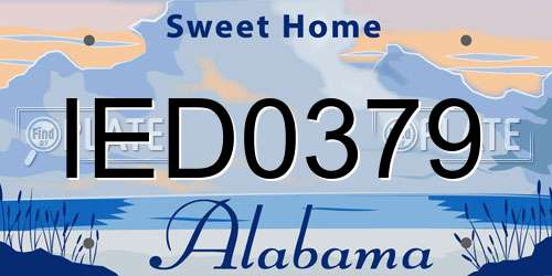 IED0379 Alabama License Plate