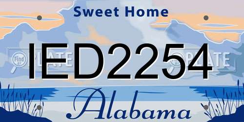 IED2254 Alabama License Plate