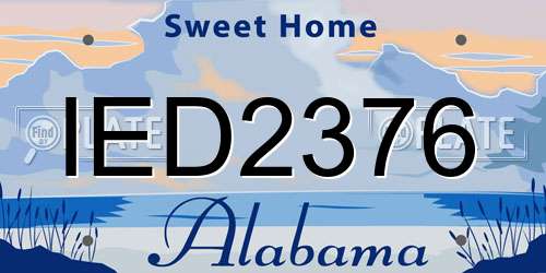 IED2376 Alabama License Plate