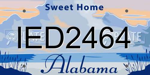 IED2464 Alabama License Plate