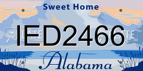 IED2466 Alabama License Plate
