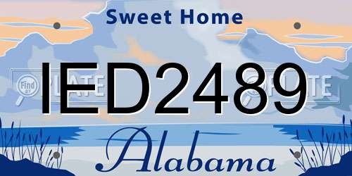 IED2489 Alabama License Plate