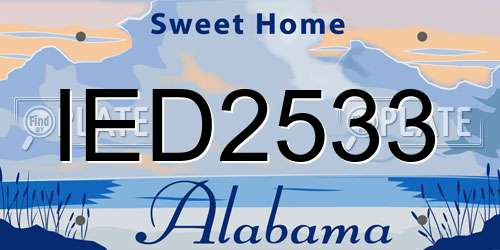 IED2533 Alabama License Plate