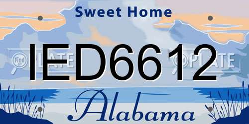 IED6612 Alabama License Plate