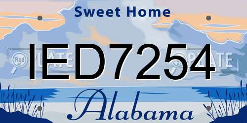 IED7254 Alabama License Plate