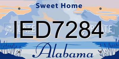 IED7284 Alabama License Plate