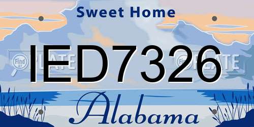 IED7326 Alabama License Plate