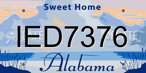 IED7376 Alabama License Plate