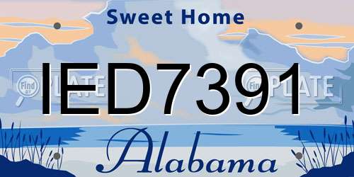 IED7391 Alabama License Plate