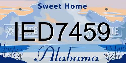 IED7459 Alabama License Plate