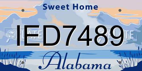 IED7489 Alabama License Plate