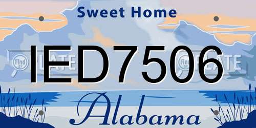 IED7506 Alabama License Plate