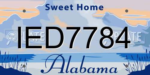 IED7784 Alabama License Plate