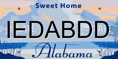 IEDABDD Alabama License Plate