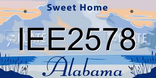 IEE2578 Alabama License Plate