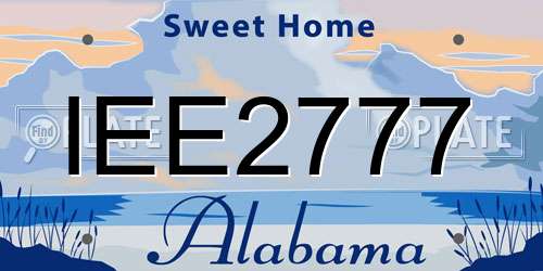IEE2777 Alabama License Plate