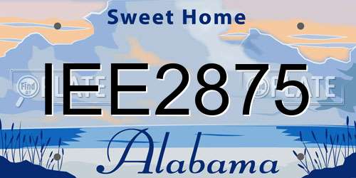 IEE2875 Alabama License Plate
