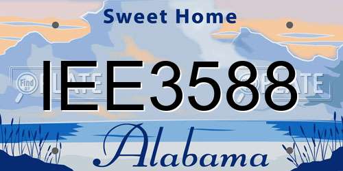 IEE3588 Alabama License Plate
