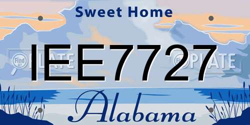 IEE7727 Alabama License Plate