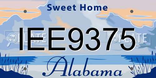 IEE9375 Alabama License Plate