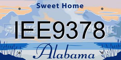 IEE9378 Alabama License Plate