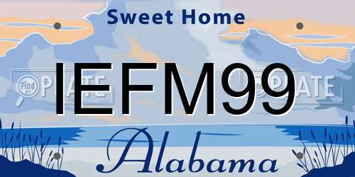 IEFM99 Alabama License Plate