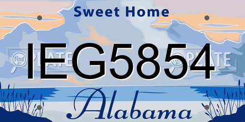 IEG5854 Alabama License Plate