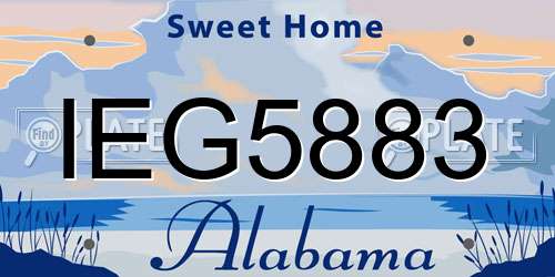 IEG5883 Alabama License Plate